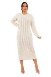 WOMEN FASHION LONG MAXI SWEATER DRESS