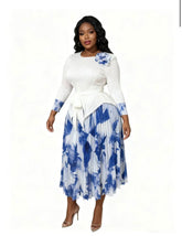 Elegant Floral Pleated Skirt Set