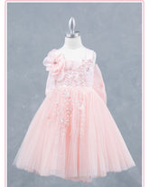 Off shoulder ribbon kids dress