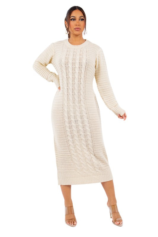 WOMEN FASHION LONG MAXI SWEATER DRESS