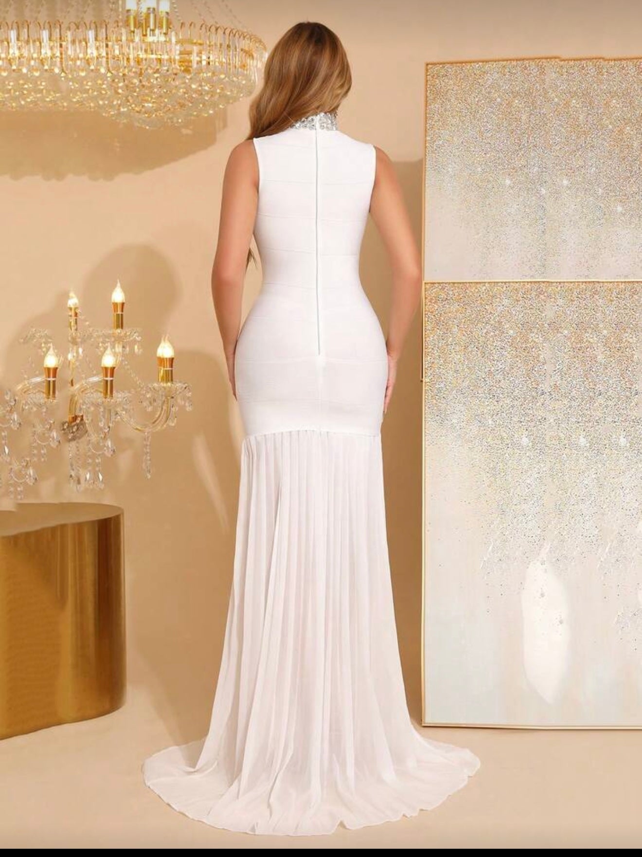 Maxi Dress woman Pleated Bodycon Dress