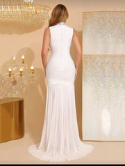 Maxi Dress woman Pleated Bodycon Dress