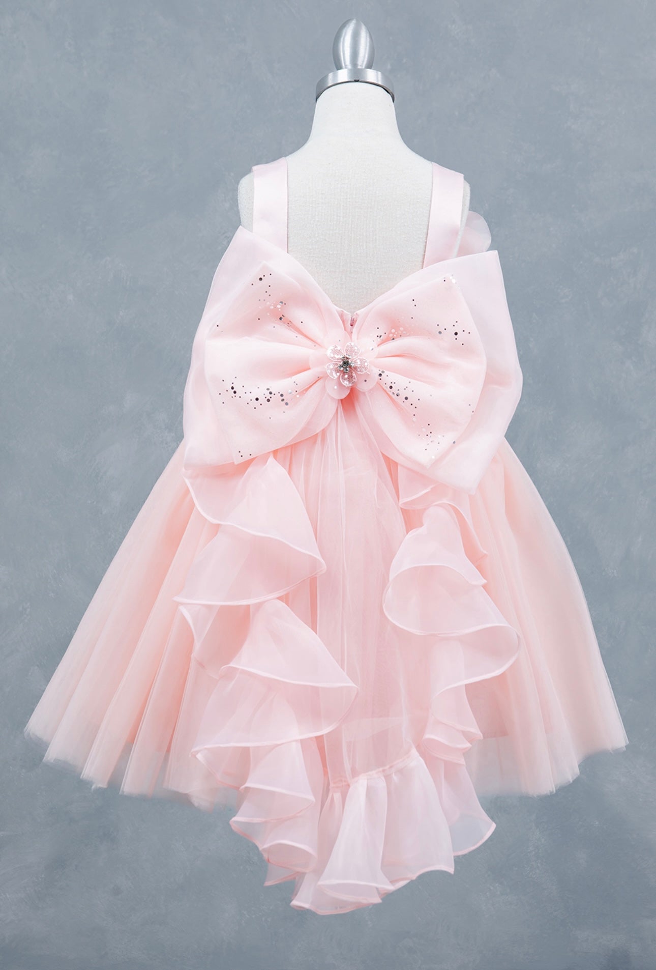 Off shoulder ribbon kids dress