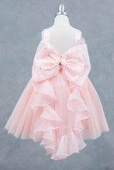 Off shoulder ribbon kids dress