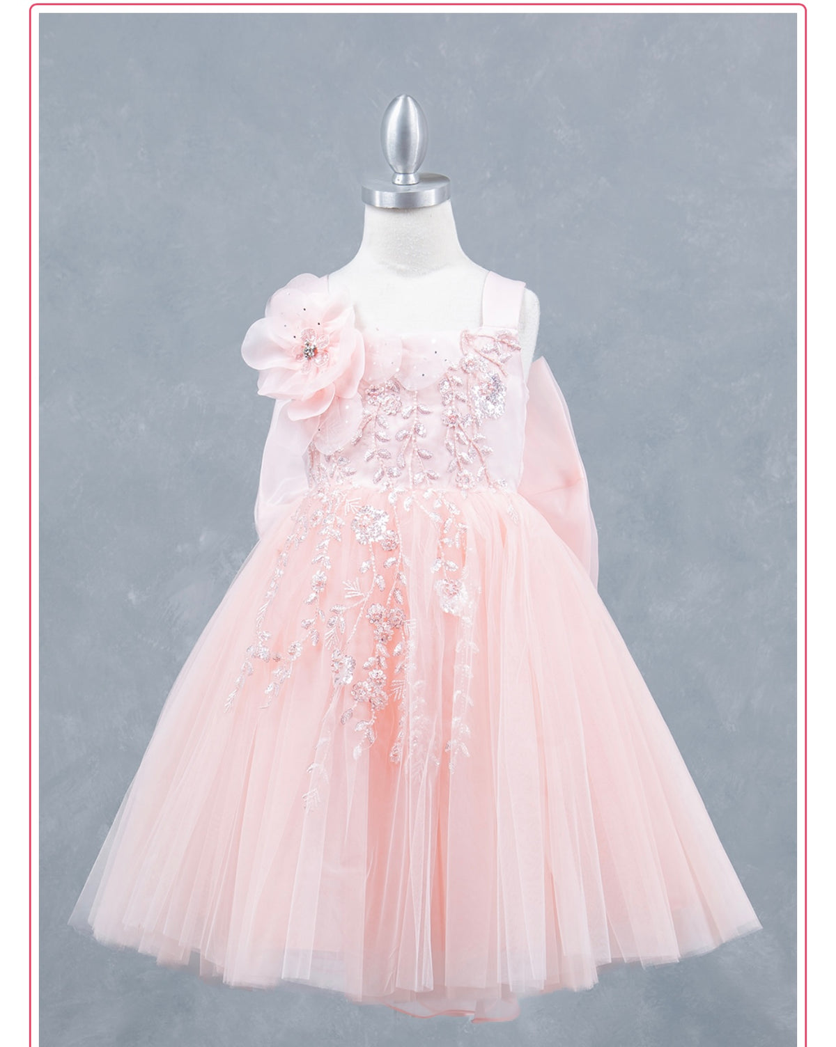 Off shoulder ribbon kids dress