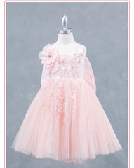 Off shoulder ribbon kids dress