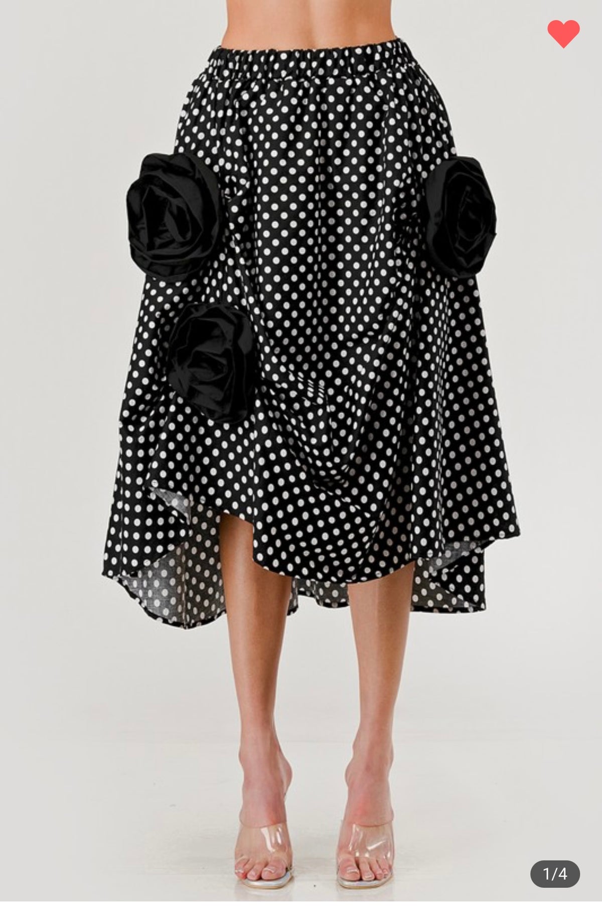 3D Floral Polka Dot Skirt