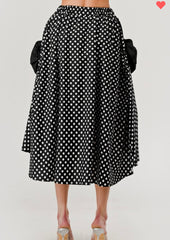 3D Floral Polka Dot Skirt