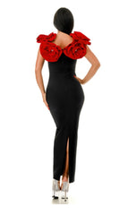 Maxi Bandage dress with flower Detail